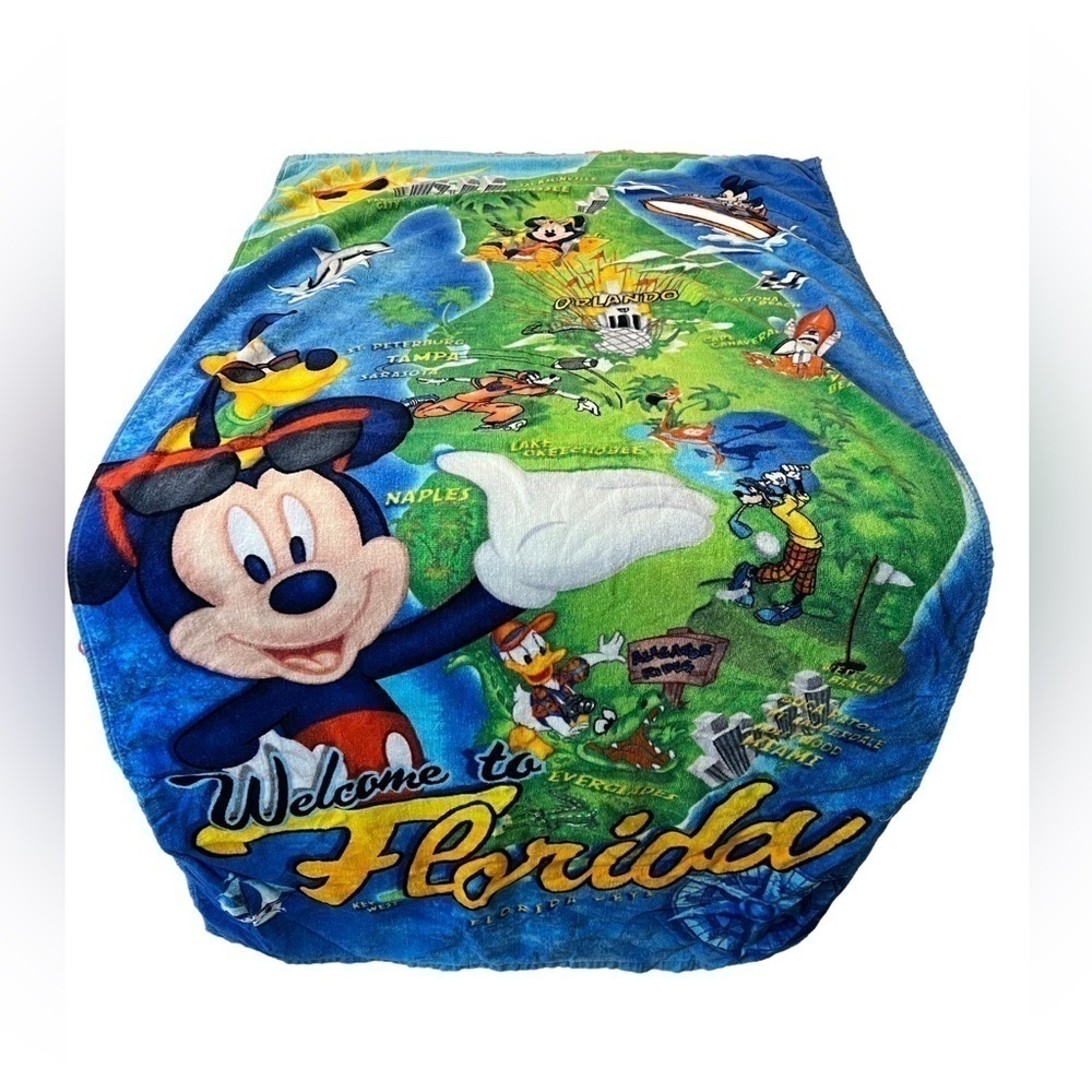 EUC Disney Vintage Y2K Florida Mickey Mouse Beach Pool Towel 28x58โ